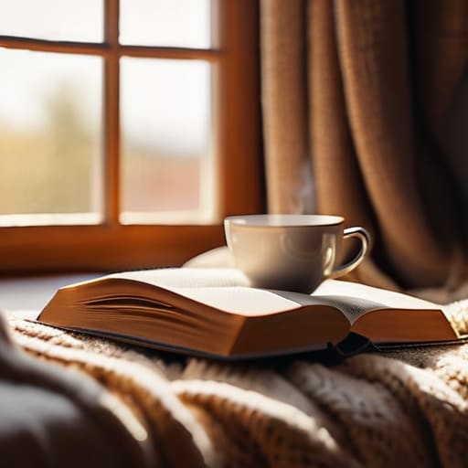 Person reading for pleasure in quiet setting.