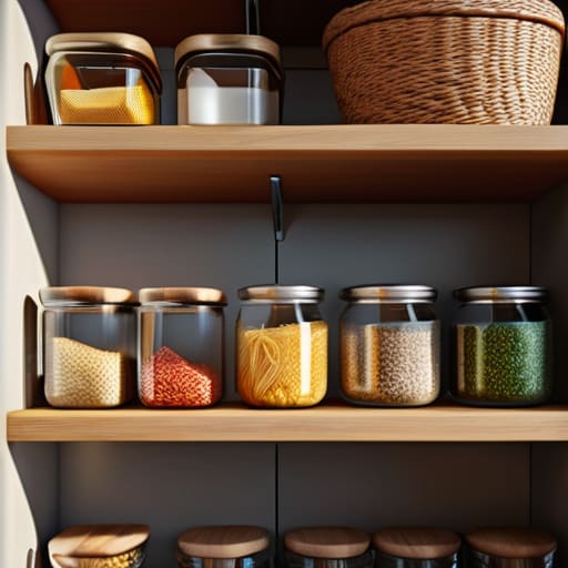 Organizing a small kitchen pantry.