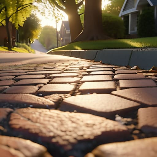 Person walking through neighborhoods enjoying nature.